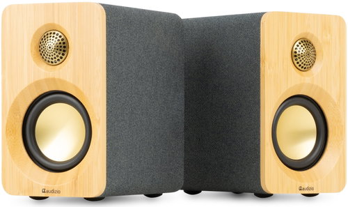 Audizio KS16 Active HiFi Speakers with Bluetooth 5.3, USB-C, 100W, Light Brown - Speakers - Main image