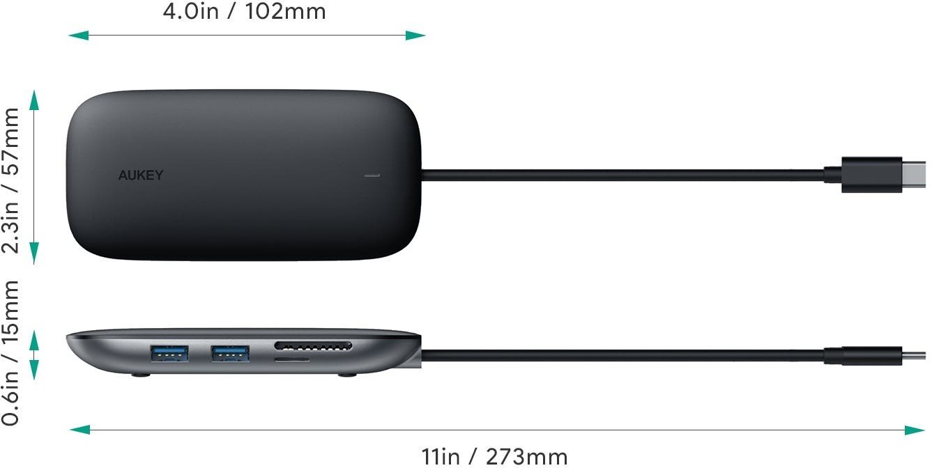 AUKEY CBC71 shops 8 in 1 USB C Hub with Ethernet Port, 4K USB C to HDMI Black