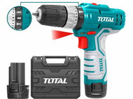 TOTAL-TOOLS Cordless screwdriver with impact driver, 2x1500mAh, 12V Li-Ion, TOTAL-TOOLS - Cordless Drill