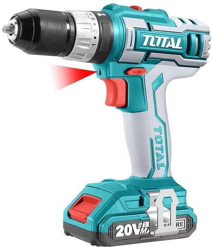 TOTAL-TOOLS Cordless drill with impact driver, 2x2000mAh, 20V Li-Ion, industrial - Cordless Drill - Main image