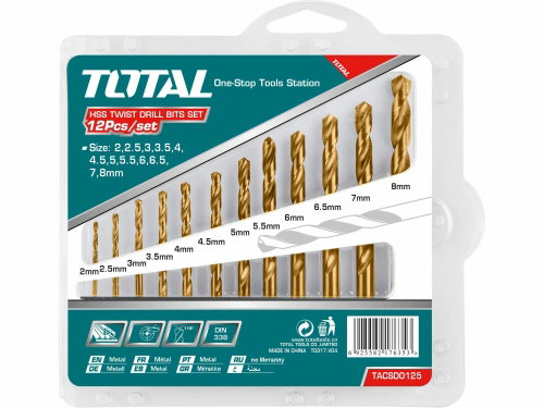 TOTAL-TOOLS Metal drill bits, set of 12 - Drill Set - Main image