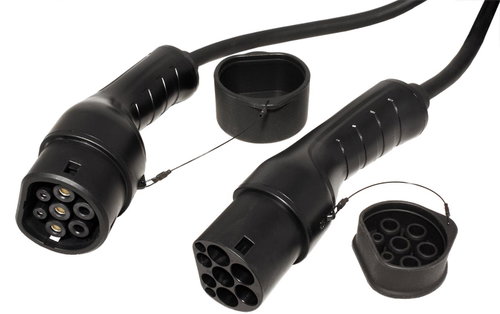 ROLINE Charging cable for electric vehicles Type 2 - 1 × 32A, 7,4 kW, twisted, 3 m - EV Charging Cable - Main image
