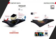 SHAD Comfortable seat heated black / gray, red seams - Motorbike Seat