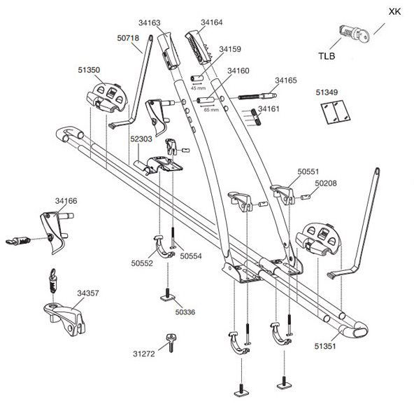 Jaw of the Thule Power Grip 14685 system quick release from