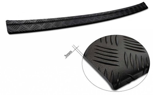 AVISA Profiled ALU rear door sill cover (black - grooved) for Toyota Highlander XU70, from r - Boot Edge Protector - Main image