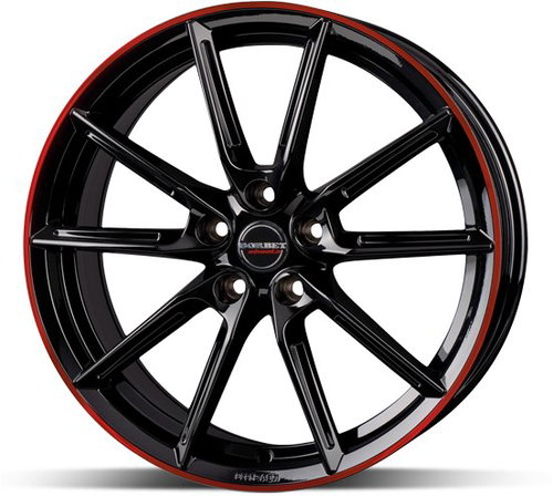Borbet LX18 Black Red 8x18 5x112 ET48 - Aluminum Wheel - Main image