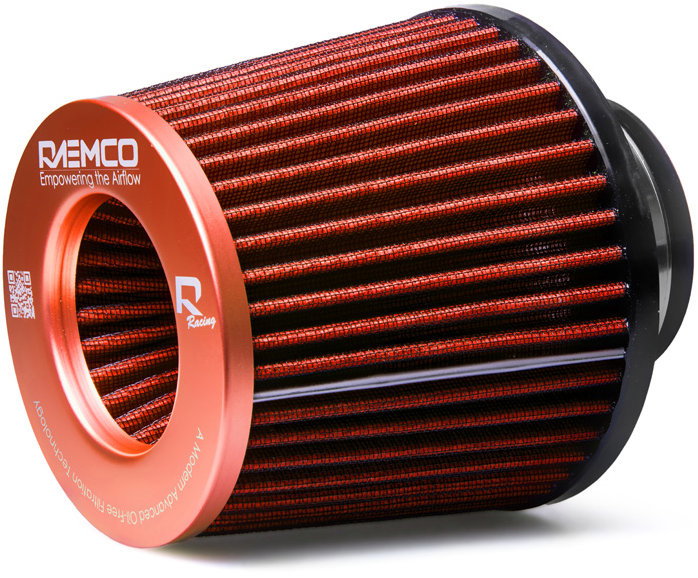 Raemco 130 mm, bemeneti nyílás 77 mm, sport légszűrő, narancssárga színű