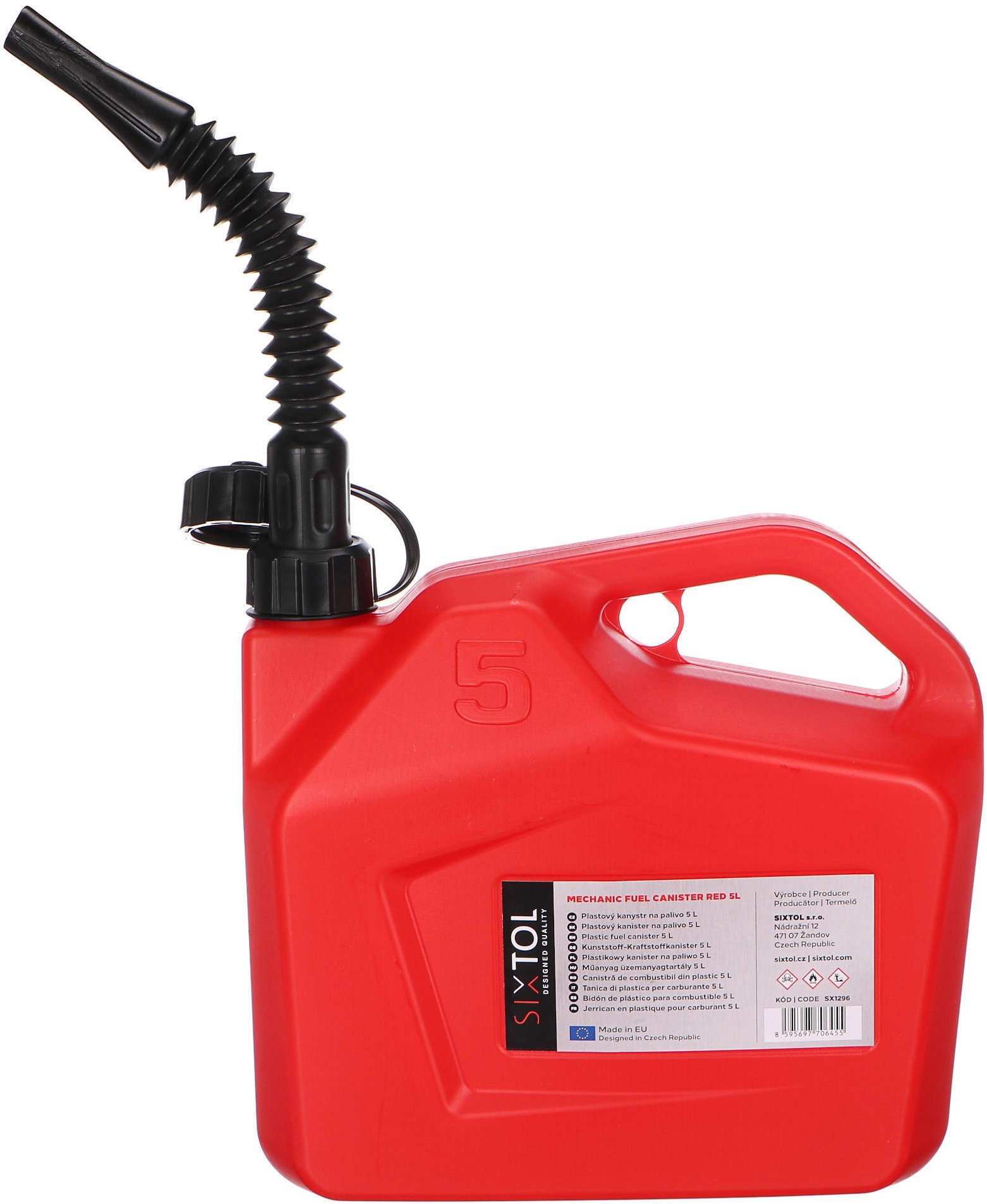 SIXTOL Mechanic Fuel Canister Üzemanyagkanna, műanyag, piros, 5 l