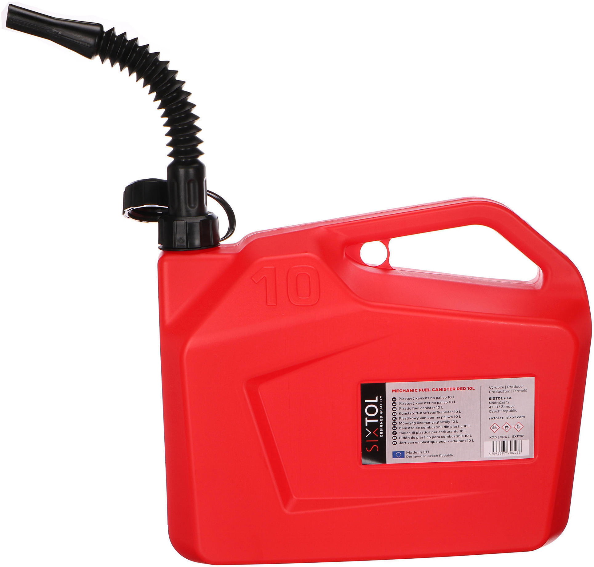 SIXTOL Mechanic Fuel Canister Üzemanyagkanna, műanyag, piros, 10 l