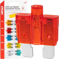 AMIO flat fuse set with LED indication and tweezers - Car Fuses