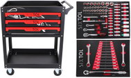SIXTOL Workshop trolley with tools Mechanic Trolley Jason 94, 3 drawers, 1 shelf. 94 tools - Tool trolley