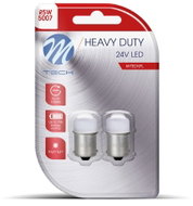 M-Tech HEAVY DUTY BA15s R5W 24V 9LED white 2pcs - LED Car Bulb