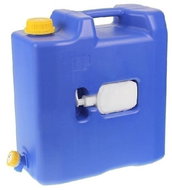 Vapol Water jerrycan 15 L (extra strong) with plastic tap and soap dispenser, blue - Jerrycan
