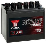 YUASA battery 12 V, 895, 26 Ah, 250 A, right-hand, maintenance-free ACTIVE GARDEN 187 × 127 × 181 - Car Battery