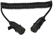 SIXTOL Trailer Cable 11 Propojovací spirálový kabel 7pin typ N, plastová zástrčka, 24 V, 3,5 m - Tow Hitch Reducer Adapter