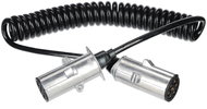 SIXTOL Trailer Cable 13 Propojovací spirálový kabel 7pin typ N, kovová zástrčka, 24 V, 3,5 m - Tow Hitch Reducer Adapter