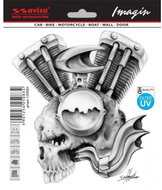 PREXIM Self-adhesive decors motor with skull - Car Sticker