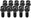 (10pcs), Conical Seat, 17mm Hex, M14×1.5, 45mm, Colour Black