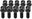 (10 pcs), Spherical Seat R13, 17mm Hex, M14×1.5, 45mm, Black