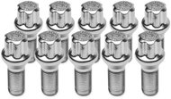 TPI Wheel Bolts (10 pcs), Conical Seat, 17mm Flower, M14×1.25, 28mm, Silver Colour - Wheel Bolts