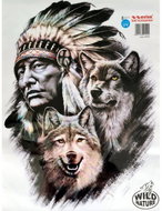 PREXIM Indian with Wolves Self-Adhesive Decor 35 × 50cm - Car Sticker