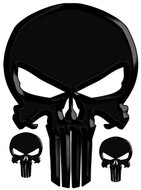PREXIM Self-Adhesive Black Skull Decorations - Car Sticker