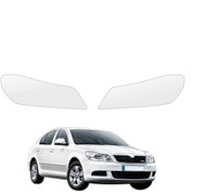 smartSPOT Clear Protective Film for Headlights for Skoda Octavia 2 Saloon Facelift (2008–2013) - Car Paint Protection Film