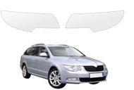 smartSPOT Clear Protective Film for Headlights for Skoda Superb 2 Saloon 4-door (2008–2013) - Car Paint Protection Film