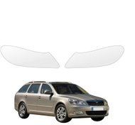 smartSPOT Clear Protective Film for Headlights for Skoda Octavia II Combi Facelift (2008–2013) - Car Paint Protection Film