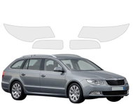 smartSPOT Clear Protective Film for Headlights for Skoda Superb II Estate (2009–2013) - Car Paint Protection Film
