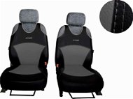 SIXTOL Active Sport leather with alcantara, set for two seats, light grey - Car Seat Covers