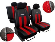 SIXTOL Škoda Yeti, front seats, armrests, GT LEATHER red - Car Seat Covers