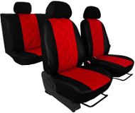 SIXTOL Škoda Fabia II, leather EMBOSSY, split rear seats, red - Car Seat Covers