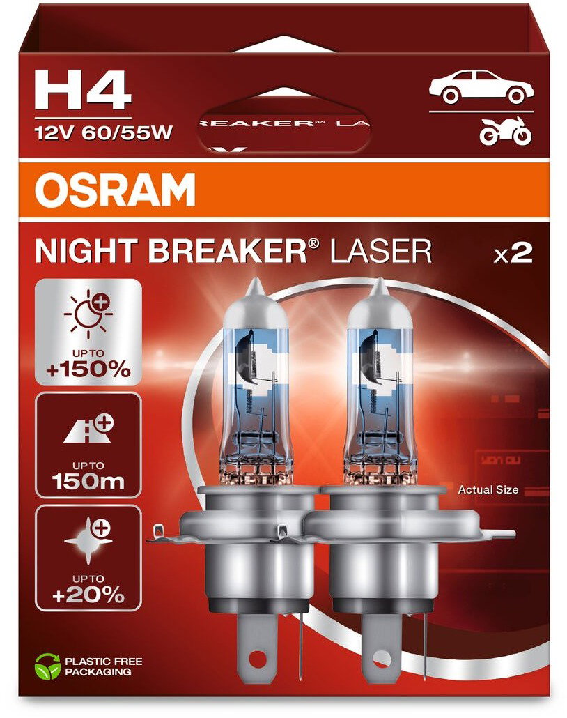 OSRAM H4 Night Breaker Laser Next Generation +150%, 2 db