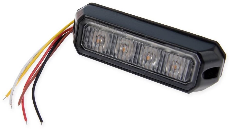 VAPOL Figyelmeztető lámpa, 4× LED, narancssárga, 12/24 V, villogó