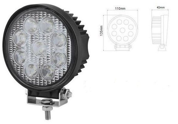 VAPOL LED Munkalámpa, 2200 lm, 9×LED