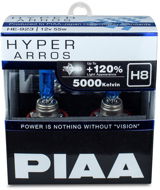 PIAA Hyper Arros 5000K H8 + 120%. Bright White Light at a Temperature of 5000K, 2pcs - Car Bulb