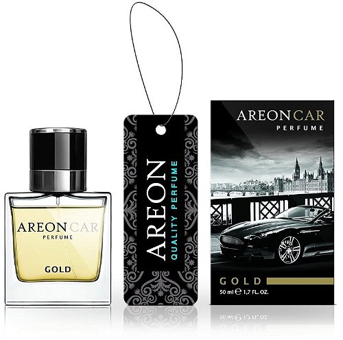  AREON Car Perfume Gold - Air Freshener in Glass Bottle