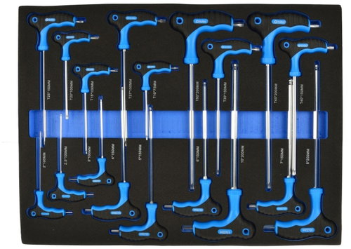 GEKO Insert for Socket - Set of Screwdrivers type "T" 18 pcs - Organiser - Main image