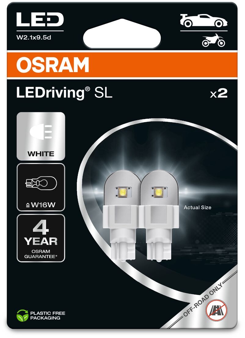 OSRAM LEDriving SL W16W hideg fehér 6000K 12V, 2 db
