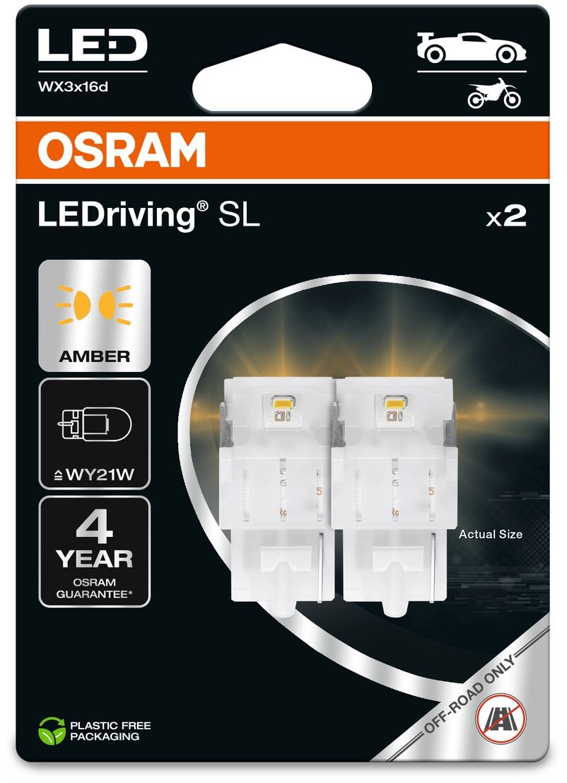 OSRAM LEDriving SL WY21W sárga 12V, 2 db a csomagban