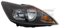 TYC FORD FOCUS II 2008-2013 HEADLIGHT RIGHT SIDE ELECTRIC WITH MOTOR BLACK H1 / H7 - Front Headlight