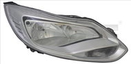 TYC FORD FOCUS III 2011-2014 HEADLIGHT ASSY RIGHT SIDE ELECTRIC WITH CHROME MOTOR H1 / H7 - Front Headlight
