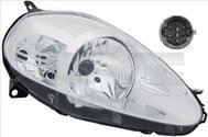 TYC FIAT GRANDE PUNTO 2008-NOW HEADLIGHT RIGHT SIDE ELECTRIC WITH CHROME ENGINE H4 - Front Headlight