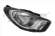 TYC HYUNDAI I10 I 2010-2013 HEADLIGHT RIGHT SIDE ELECTRIC WITH MOTOR BLACK H4 - Front Headlight