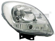 TYC NISSAN KUBISTAR 2003-2009 HEADLIGHT LEFT SIDE ELECTRIC WITHOUT MOTOR CHROME / CLEAR H4 - Front Headlight