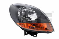 TYC NISSAN KUBISTAR 2003-2009 HEADLIGHT RIGHT SIDE ELECTRIC WITHOUT MOTOR BLACK / YELLOW H4 - Front Headlight