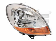 TYC NISSAN KUBISTAR 2003-2009 HEADLIGHT RIGHT SIDE ELECTRIC WITHOUT MOTOR CHROME / YELLOW - Front Headlight