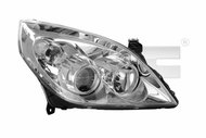 TYC OPEL VECTRA C 2005-2009 HEADLIGHT RIGHT SIDE ELECTRIC WITH CHROME MOTOR H1 / H7 - Front Headlight