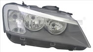 TYC BMW X3 F25 2010-2014 HEADLIGHT RIGHT SIDE ELECTRIC WITH H7 / H7 MOTOR - Front Headlight